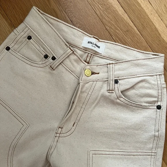 Women's Cream Jeans - Picture 5 of 6